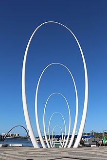 Spanda as viewed when looking out to the Swan River Elizabeth Quay February 2016 Spanda.JPG