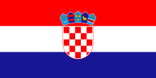 The current flag of Croatia, including the current coat of arms. Flag of Croatia.svg