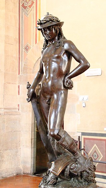 Donatello, the bronze David (1440s?), Bargello Florence, h.158 cm