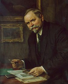 Ostravský stavitel a sběratel umění František Jureček. Portrét maloval malíř František Ondrúšek (1923).