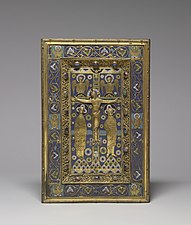 Plaque de la couverture d'un livre d'Évangiles élaboré à Limoges au XIIIe siècle (Walters Art Museum, Baltimore, États-Unis).