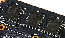 GDDR5X SDRAM on an NVIDIA GeForce GTX 1080 Ti graphics card GDDR5X 1080ti.jpg
