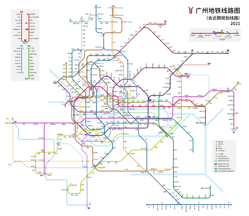 广州地铁在建线路(段,站)  路线 线路段/站 区间 长度(km) 车站数