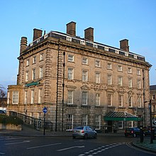 George Hotel, where club representatives met to form the Northern Rugby Football Union in 1895 George Hotel, Huddersfield (2120357537).jpg