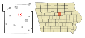 Hardin County Iowa Incorporated and Unincorporated areas Owasa Highlighted.svg