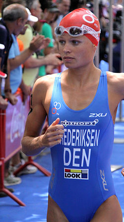 Helle Frederiksen bij de World Championship Series Triathlon in Madrid, 2010