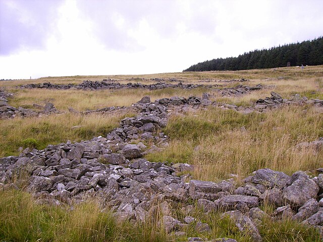 The ruins of the Hen Dre'r Mynydd settlement at the head of the Rhondda