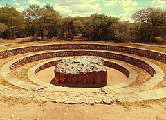 The Hoba meteorite, the biggest known iron meteorite. It lies in Namibia and weighs about 60 tons.