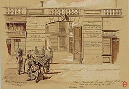 Dessin de l'entrée de l'hôtel Jabach au XIXe siècle. BNF.