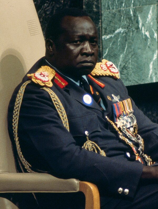 Amin shortly before addressing the United Nations General Assembly in 1975