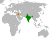 Location map for India and Iraq.