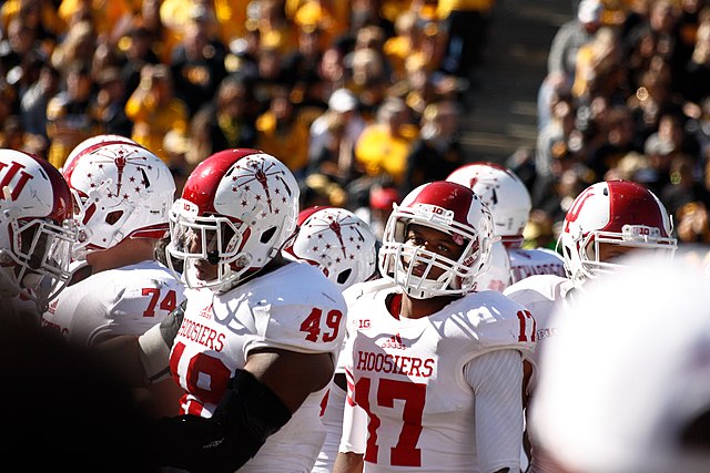 Indiana players during a homecoming game on October 11, 2014, against Iowa