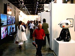 Joburg Art Fair 2008, Gallery MOMO and SMAC stands on the right Joburg-Art-Fair-hallway.jpg