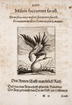 ヨハン・フォーゲルのグリフィン：Meditationes emblematicae de restaurataのペースGermaniae、1649年
