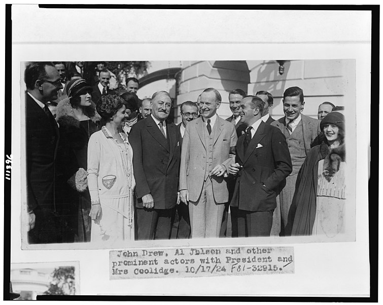 File:John Drew, Al Jolson and other prominent actors with President and Mrs. Coolidge LCCN94508012.jpg