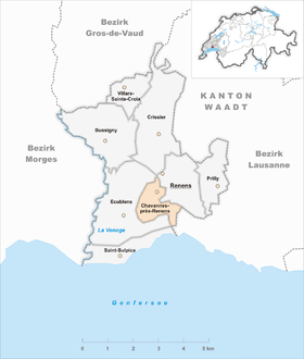 Map of Chavannes-près-Renens