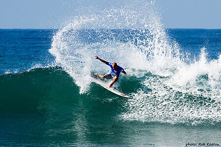 Kelly Slater surfing in the Boost Mobile Pro at Trestles