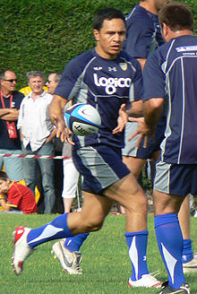 Kevin Senio durante l'allenamento con l'ASM Clermont Auvergne