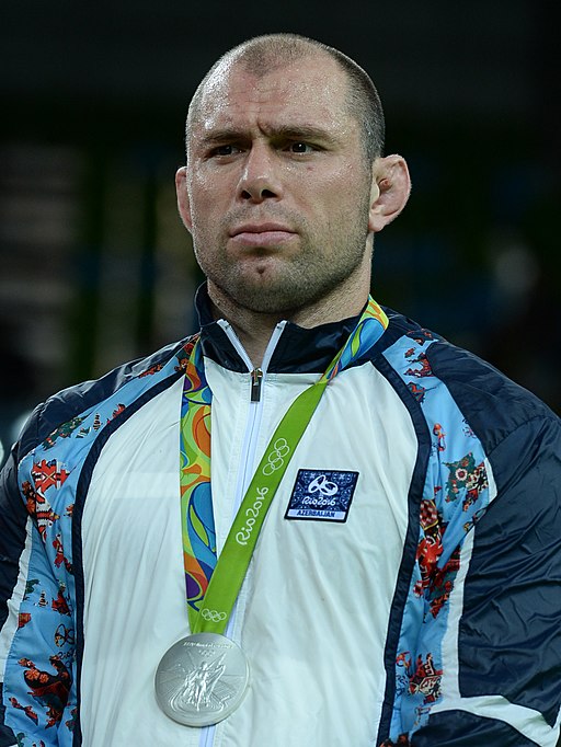 Khetag Gazyumov at the 2016 Summer Olympics awarding ceremony2