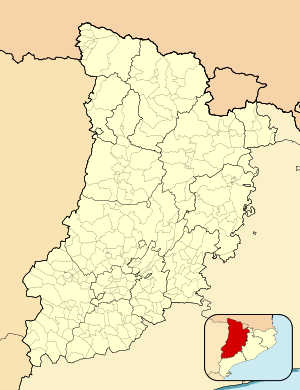 Lleidaの位置（リェイダ県内）