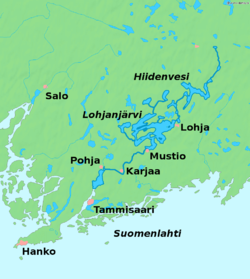 Hiidenvesi, Lohjanjärvi ja Karjaanjoki