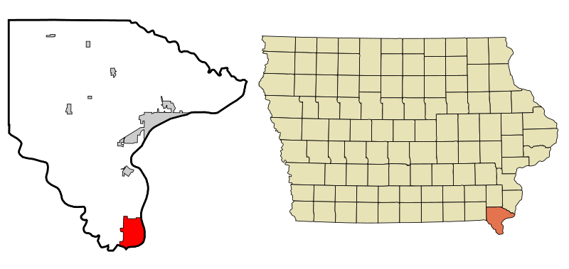 File:Lee County Iowa Incorporated and Unincorporated areas Keokuk Highlighted.svg