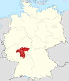 Location of the administrative district of Darmstadt in Germany