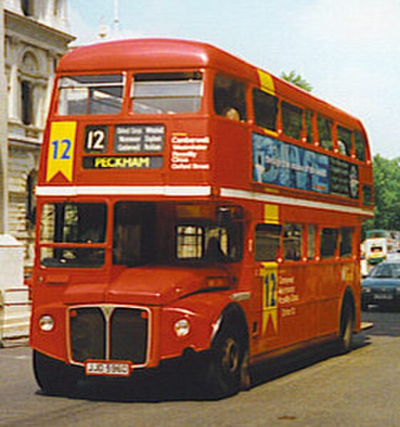 AEC Routemaster on route 12 on Whitehall in July 1997