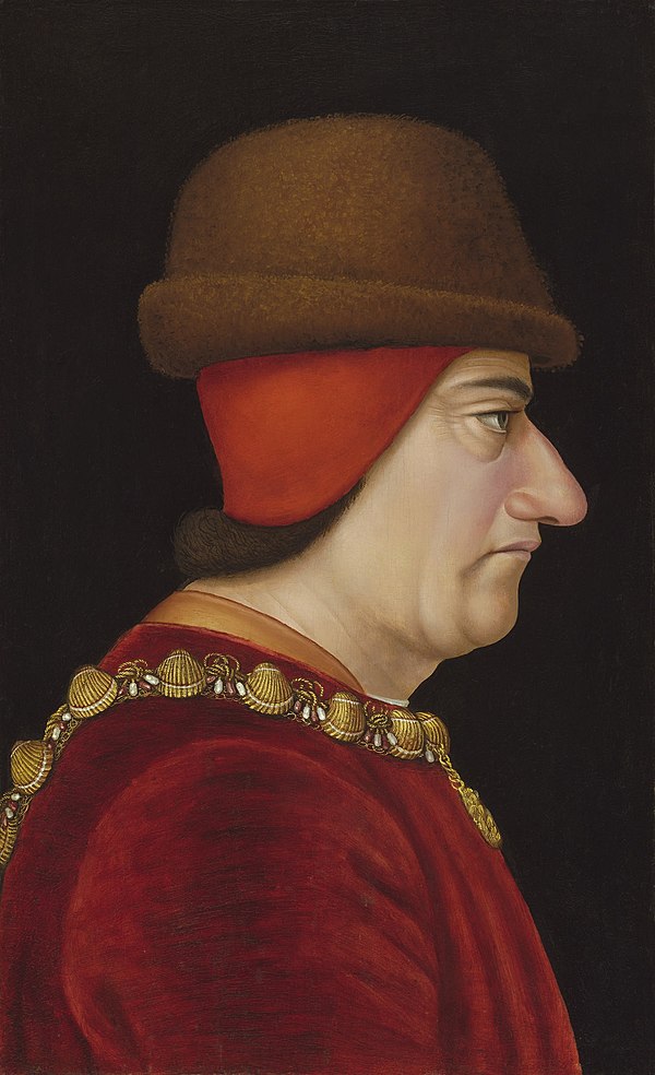 Louis XI wearing his Collar of the Order of Saint Michael, c. 1469