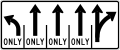 R3-H8ed Lane Use Control Sign (L-T-T-T-TR)