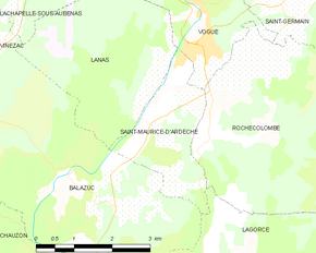 Poziția localității Saint-Maurice-d'Ardèche