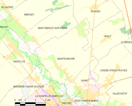 Mapa obce Sainte-Maure