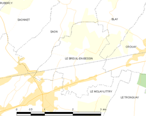 Poziția localității Le Breuil-en-Bessin