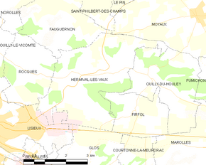 Poziția localității Hermival-les-Vaux