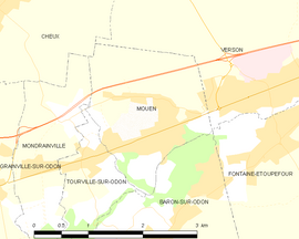 Mapa obce Mouen