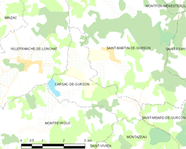 Mapa obce Carsac-de-Gurson