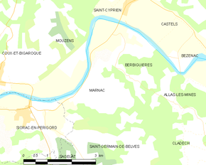 Poziția localității Marnac