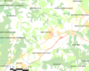 Poziția localității Saint-Astier