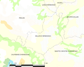 Mapa obce Salles-d’Armagnac