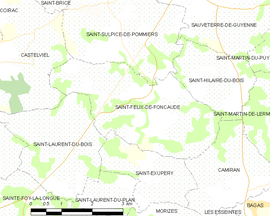 Mapa obce Saint-Félix-de-Foncaude