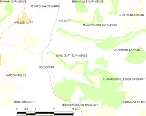 Poziția localității Doncourt-sur-Meuse
