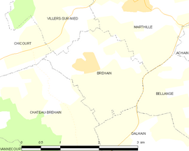 Mapa obce Bréhain