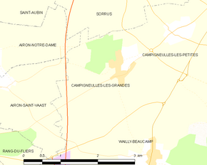 Poziția localității Campigneulles-les-Grandes