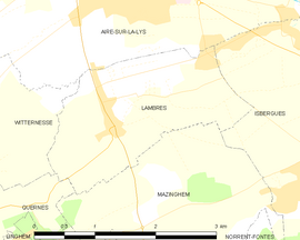 Mapa obce Lambres