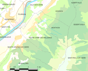 Poziția localității Notre-Dame-des-Millières