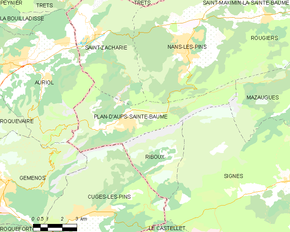 Poziția localității Plan-d'Aups-Sainte-Baume