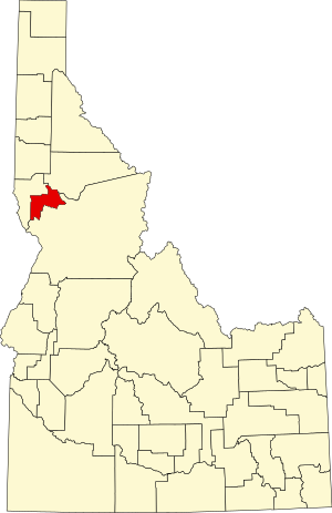 Location of Lewis County in Idaho Map of Idaho highlighting Lewis County.svg