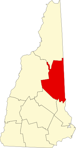 Mapa hrabstwa Carroll w New Hampshire