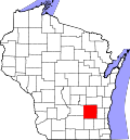 Map of Wisconsin highlighting Dodge County.svg