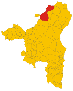 Sijainti Nuoron maakunnassa